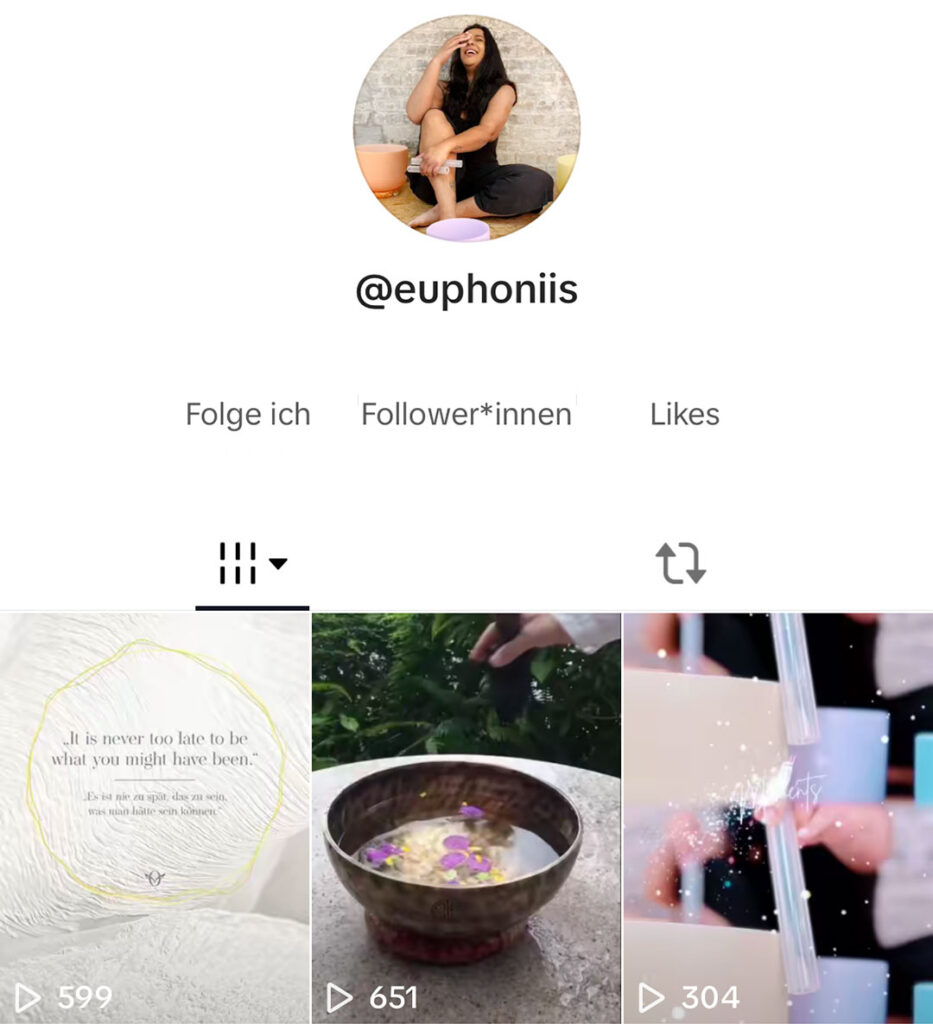 Euphoniis Klangschalen TikTok Social Media Content Layout