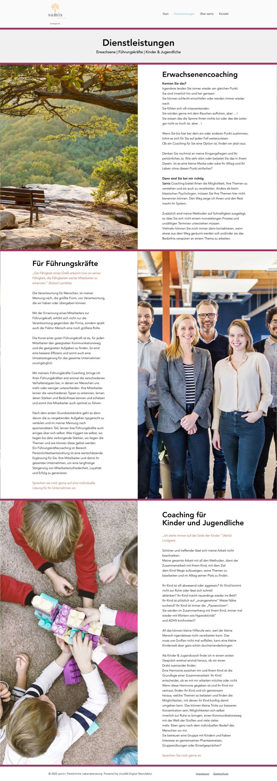 Samis Coaching Webdesign